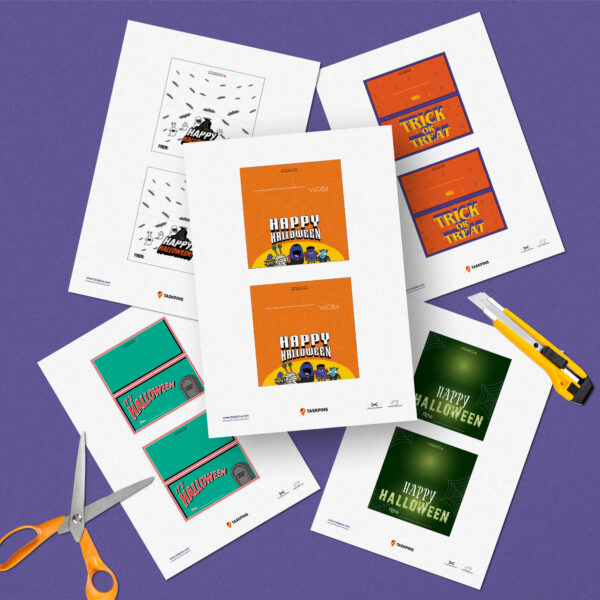 printable Halloween treat bag print