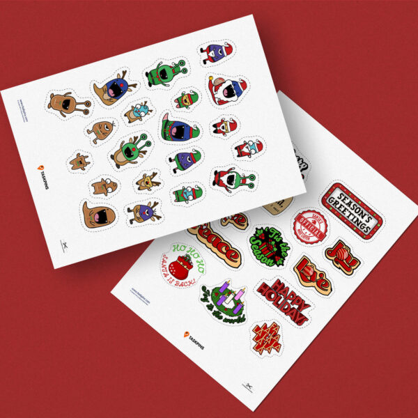 Printable Christmas themed stickers