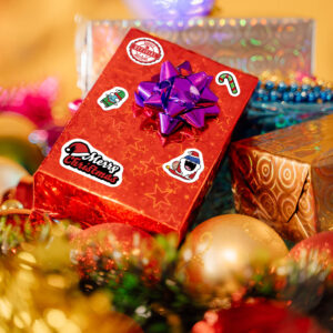 Printable Christmas themed stickers for gifts