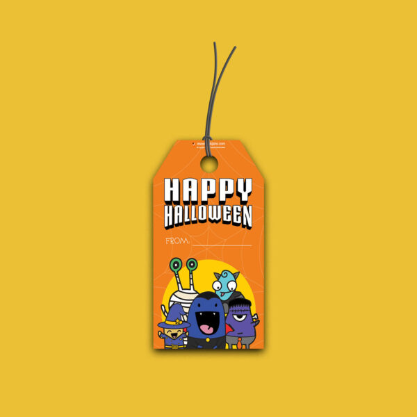 print Halloween party tags