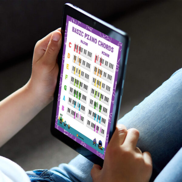piano chords poster tablet