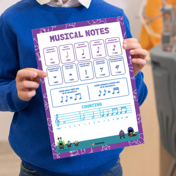 music notes learning print