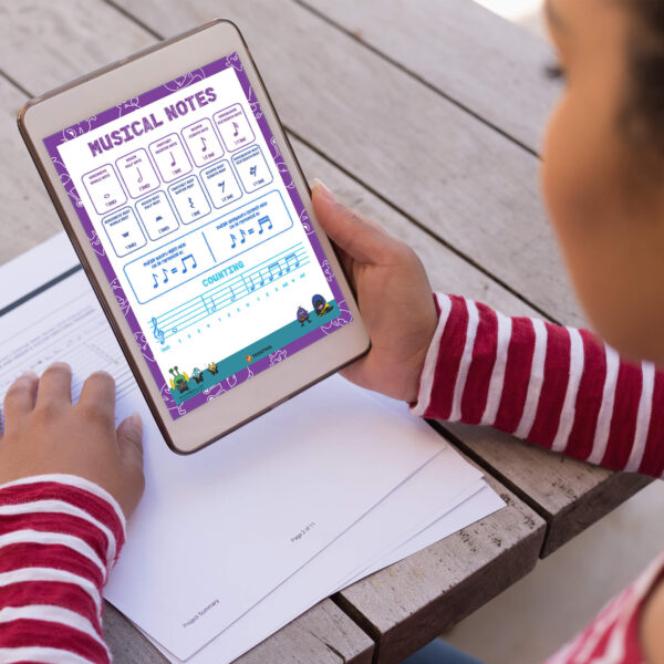 digital music notes classroom print