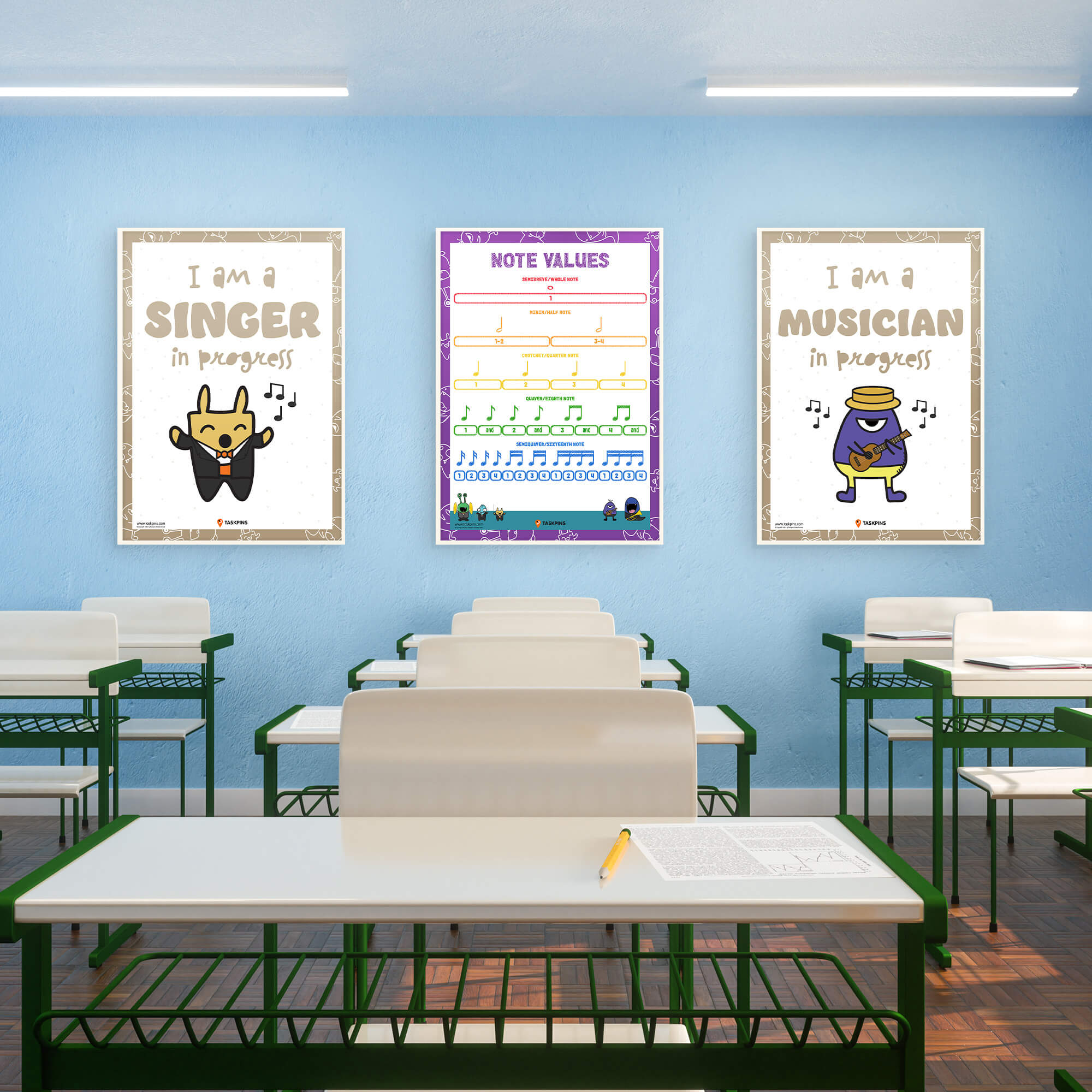 digital music note value chart decoration