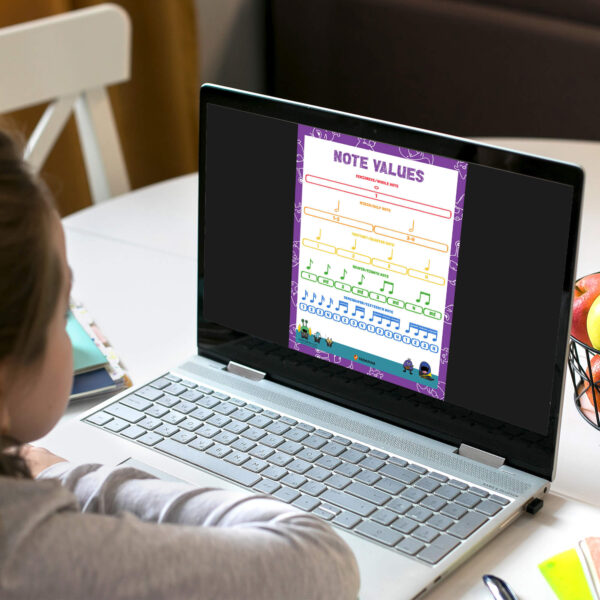 digital music note value poster print