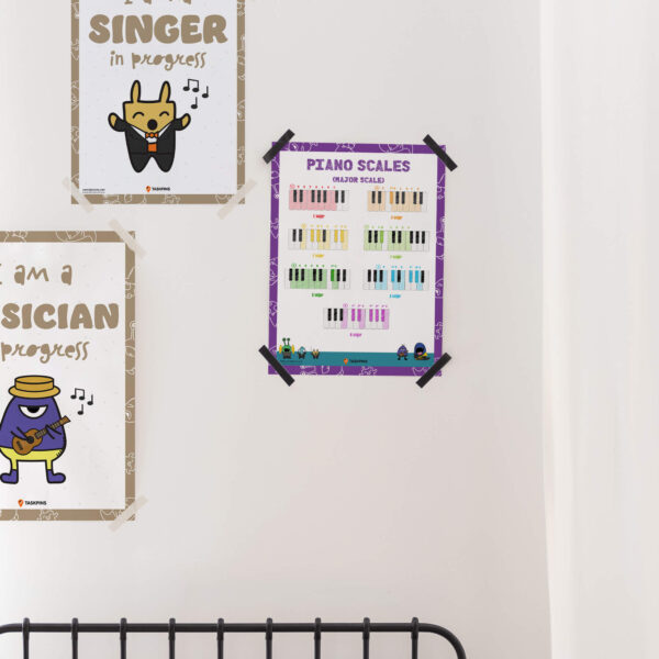 Major scales piano printout