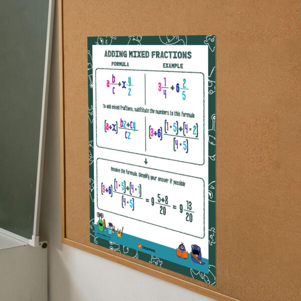 How to add mixed fractions resource chart