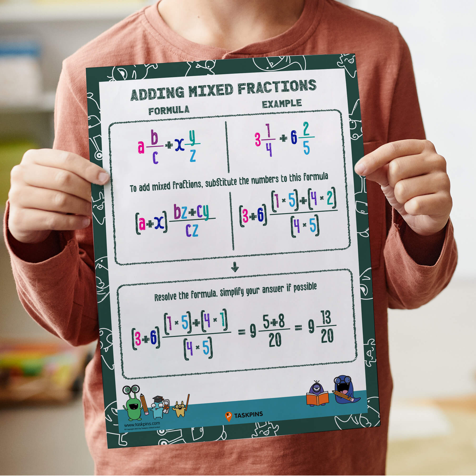 How to add mixed fractions chart resource