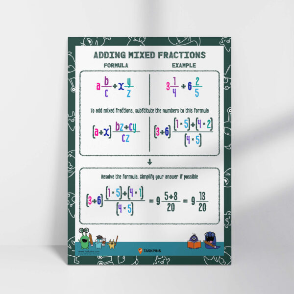 Add mixed fractions step decoration print