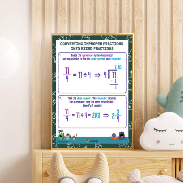 Convert improper fraction printable guide