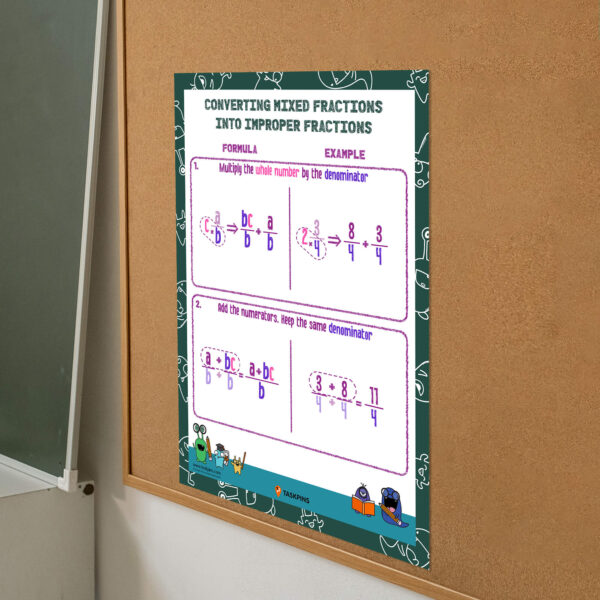Convert mixed fractions guide print