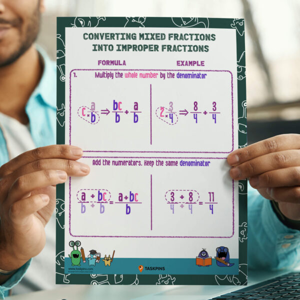 How to convert mixed fraction print guide