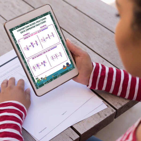 Mixed fraction improper digital resource