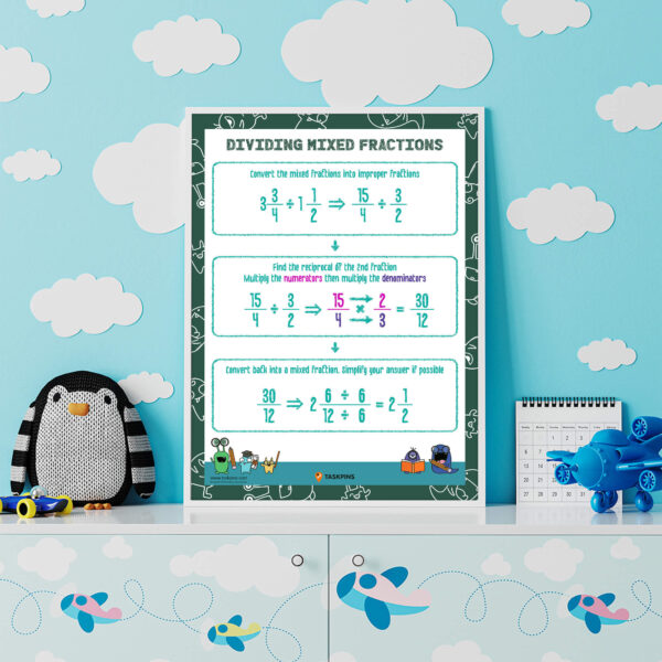 Mixed fraction division print decoration