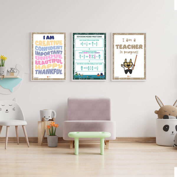Mixed fraction division print guide