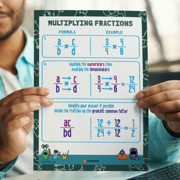 print multiply fractions chart resource