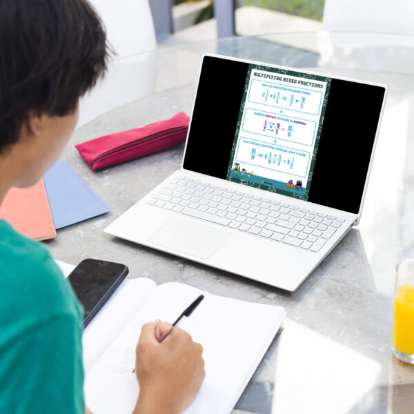 Mixed fraction multiplication digital guide