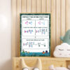 Mixed fraction subtraction print decor