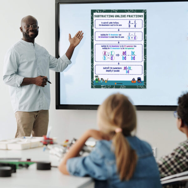 Different denominator subtraction poster print