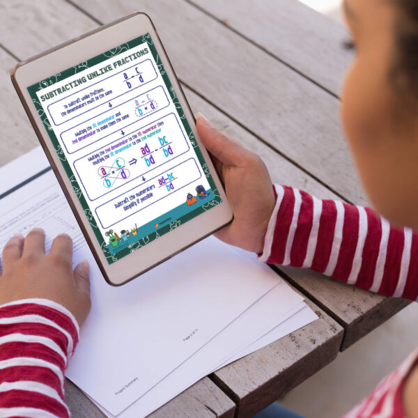 How to subtract different denominator digital guide