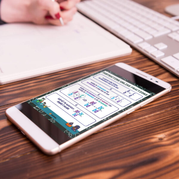 How to subtract fractions digital chart