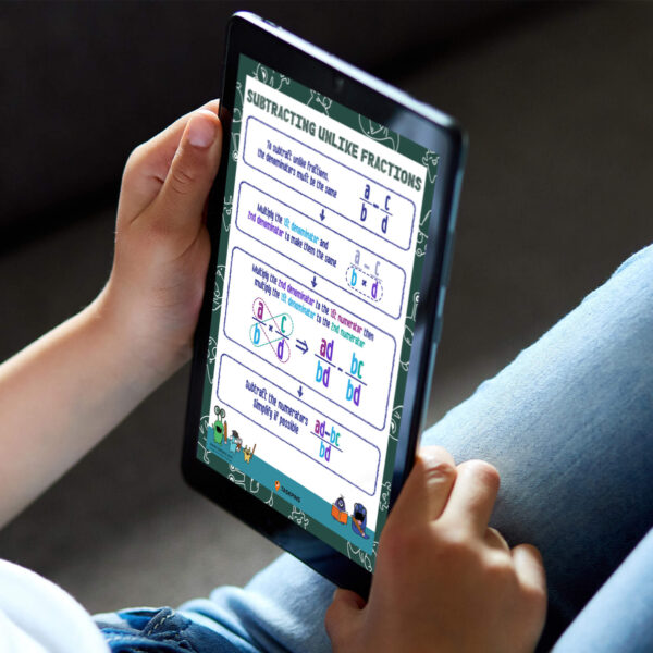 How to subtract different denominator digital chart