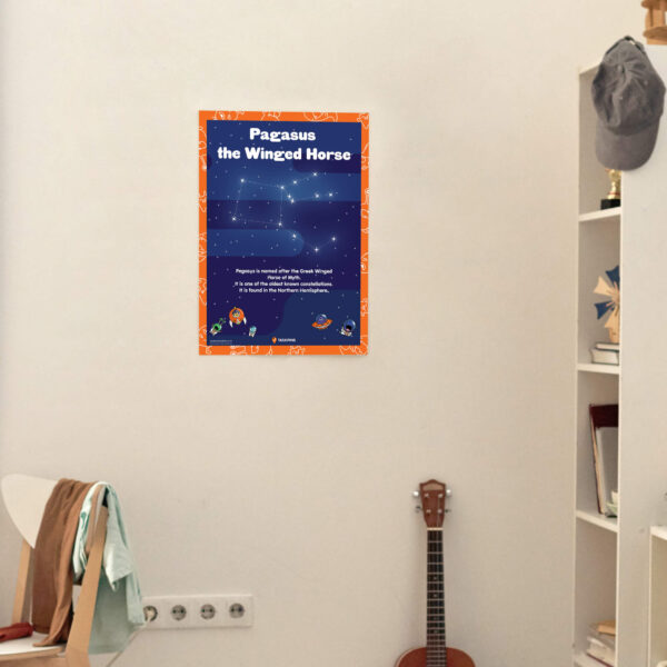 Pegasus constellations poster print decor chart