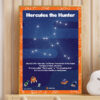 Hercules constellation printable chart decor guide