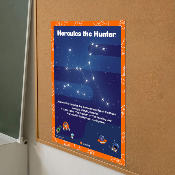 Hercules constellation poster digital chart guide