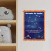 Hercules constellation digital chart decor print
