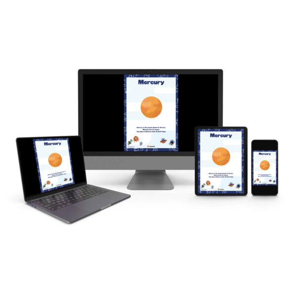Planet Mercury cartoon poster digital chart