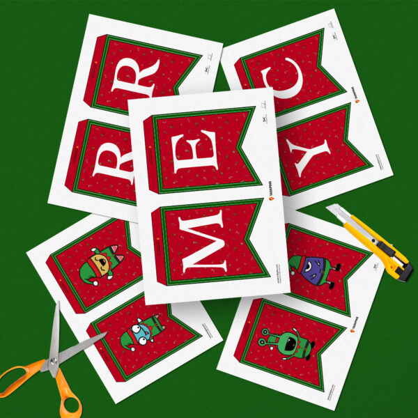 Merry Christmas Printable Banners print