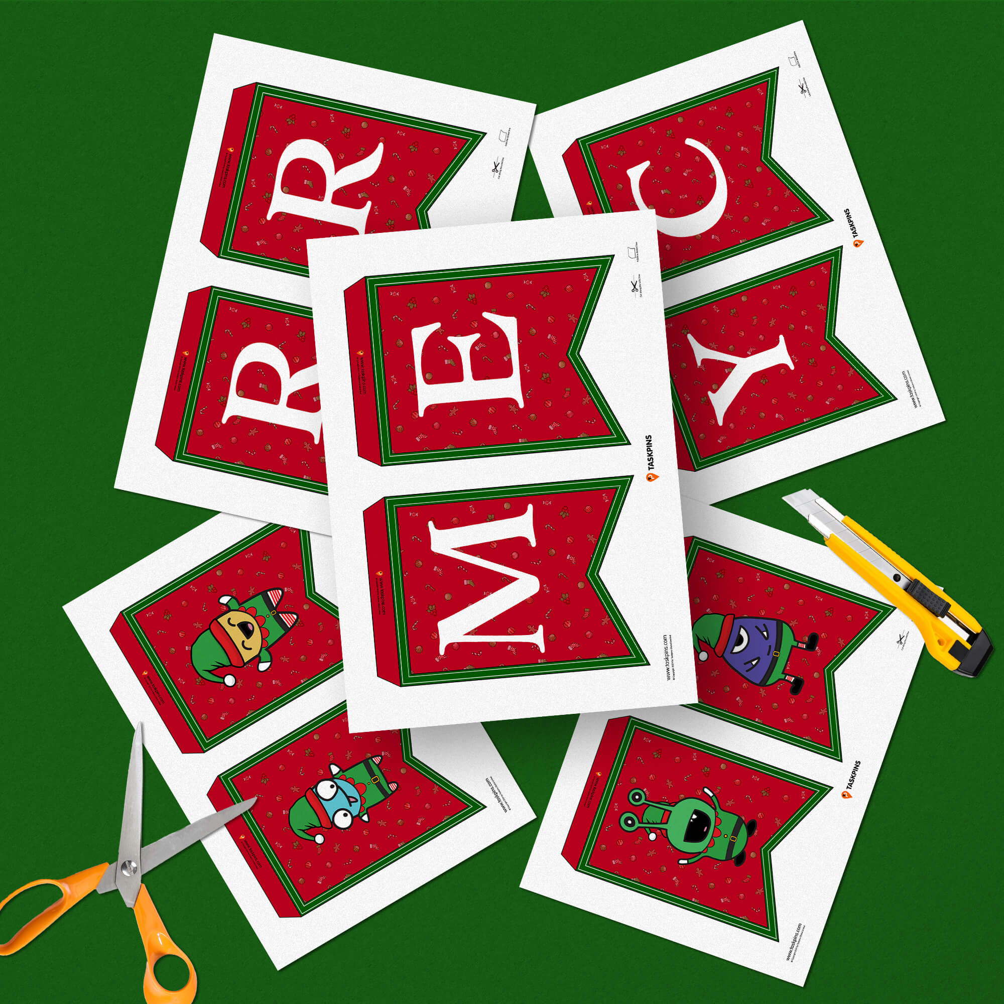 Merry Christmas Printable Banners print