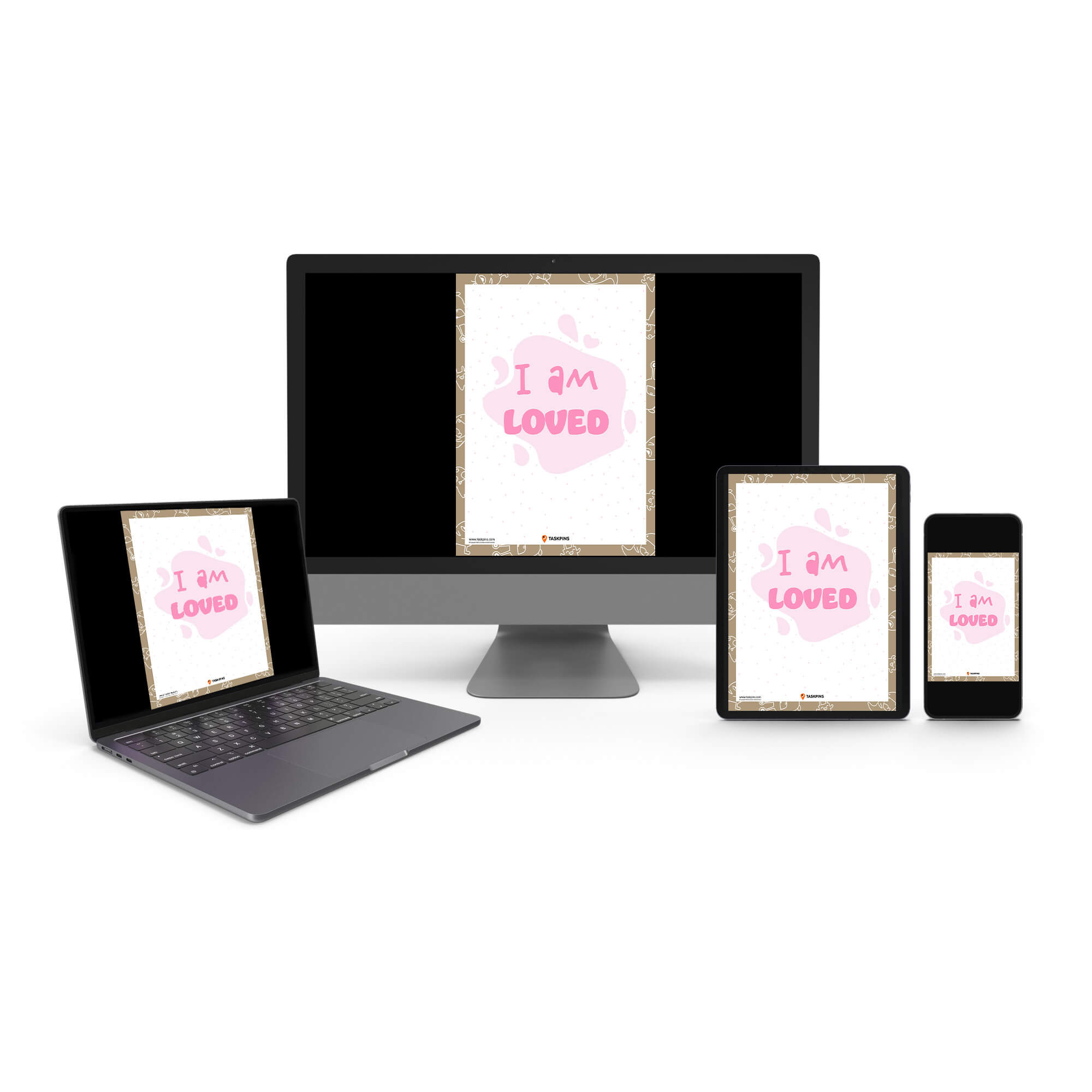 Self Love I Am Loved Affirmations Poster digital