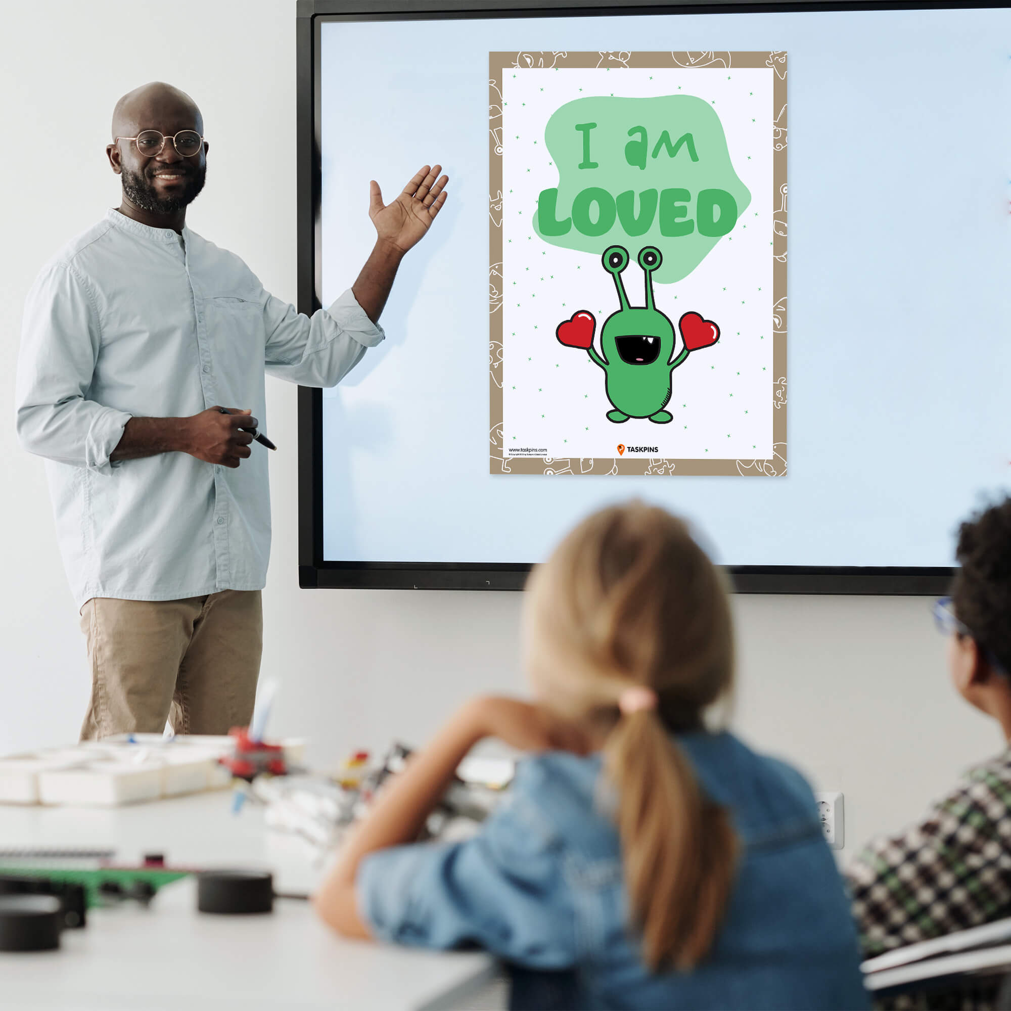 Kids I Am Loved Affirmations Poster display