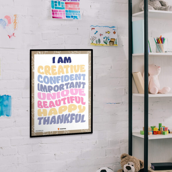Kids Positive Affirmations I Am Statements poster
