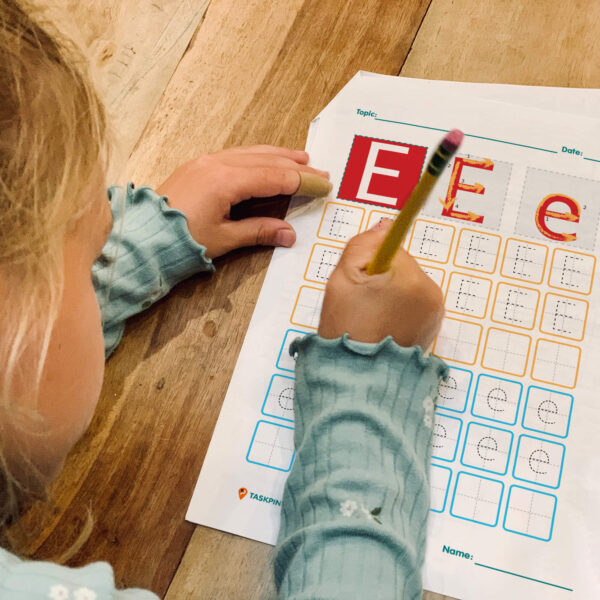 E Tracing Worksheets printable