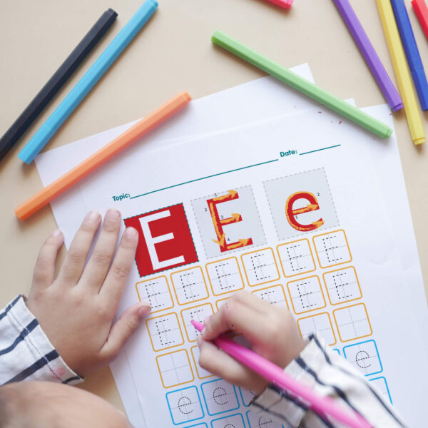 Letter E Tracing activity