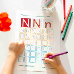 Tracing Letter N worksheet
