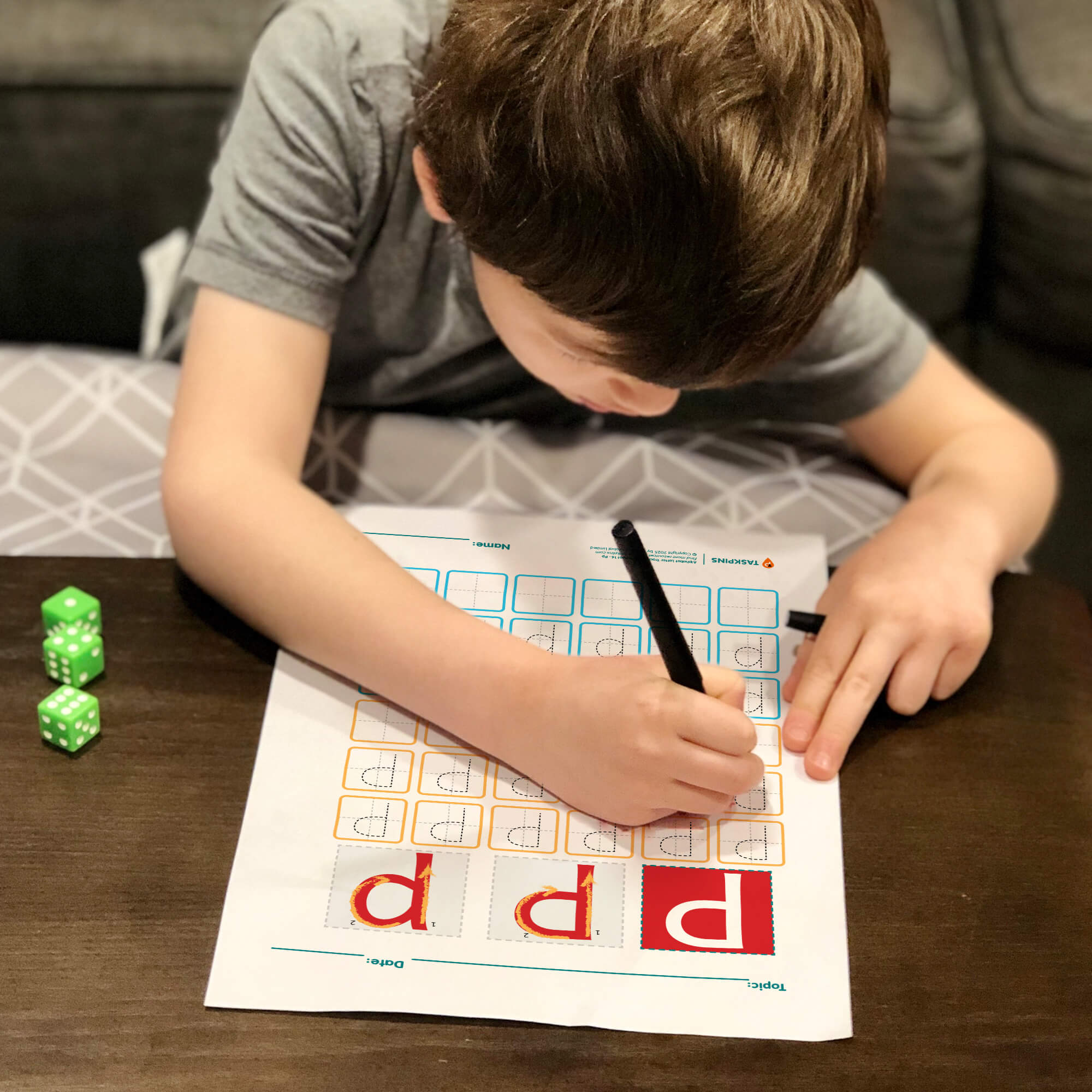 P Tracing Worksheet printable