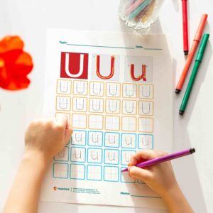 Letter U Tracing Worksheet