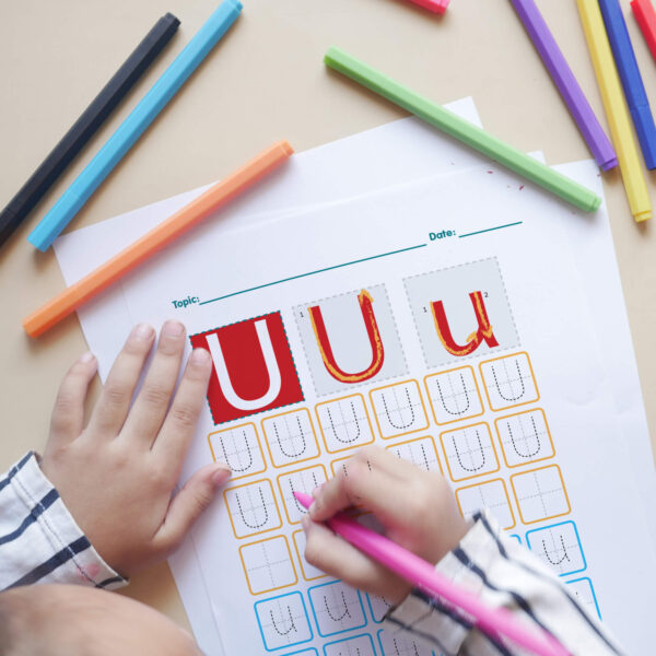 Letter U Tracing print
