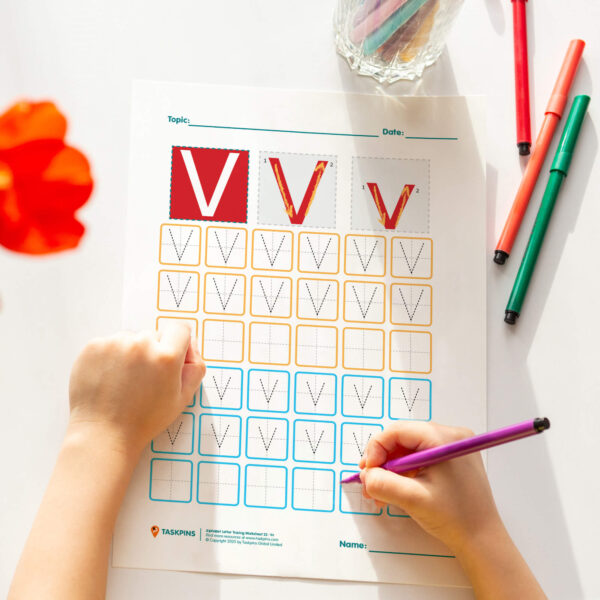 Letter V Tracing activity