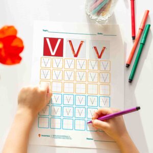 Letter V Tracing Worksheet