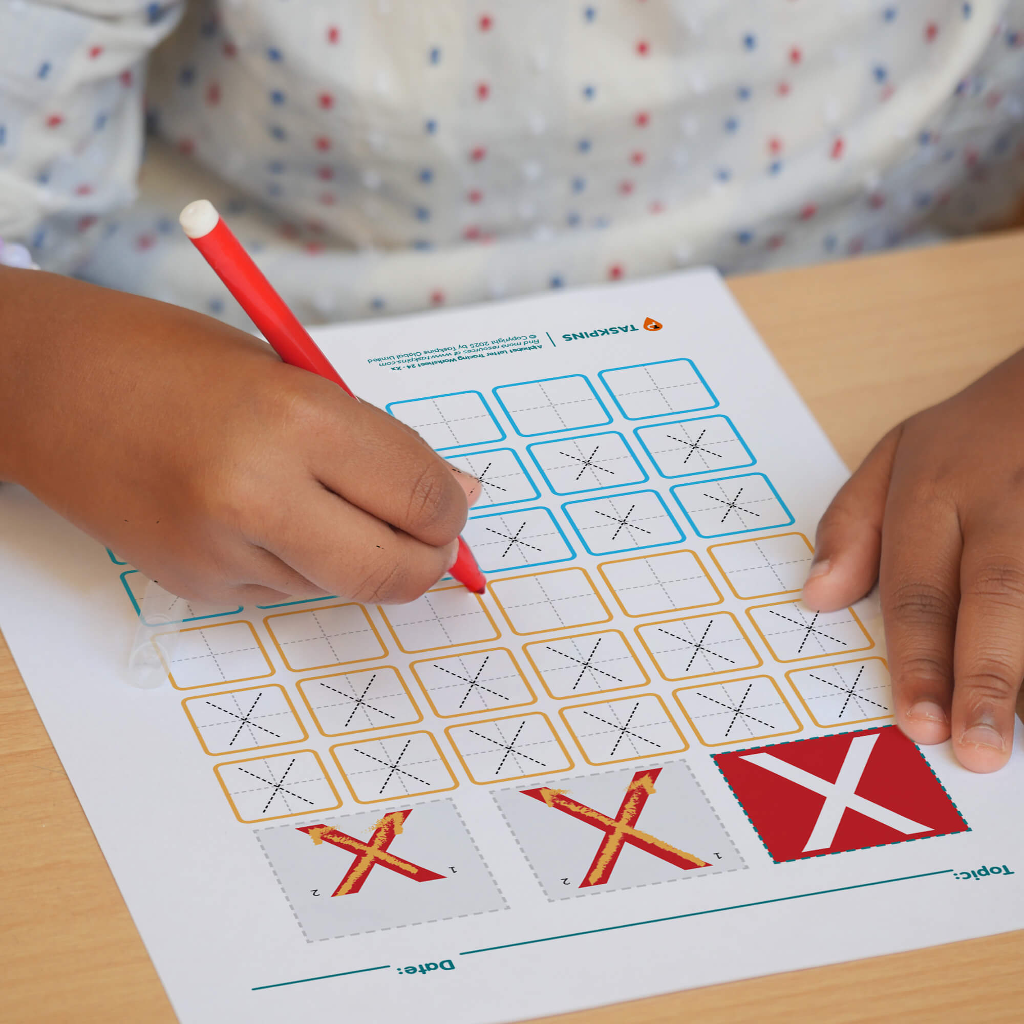 Letter X Tracing download