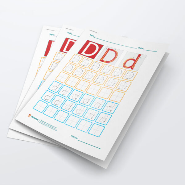 D Tracing Worksheet print
