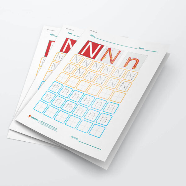 N Tracing Worksheet printable