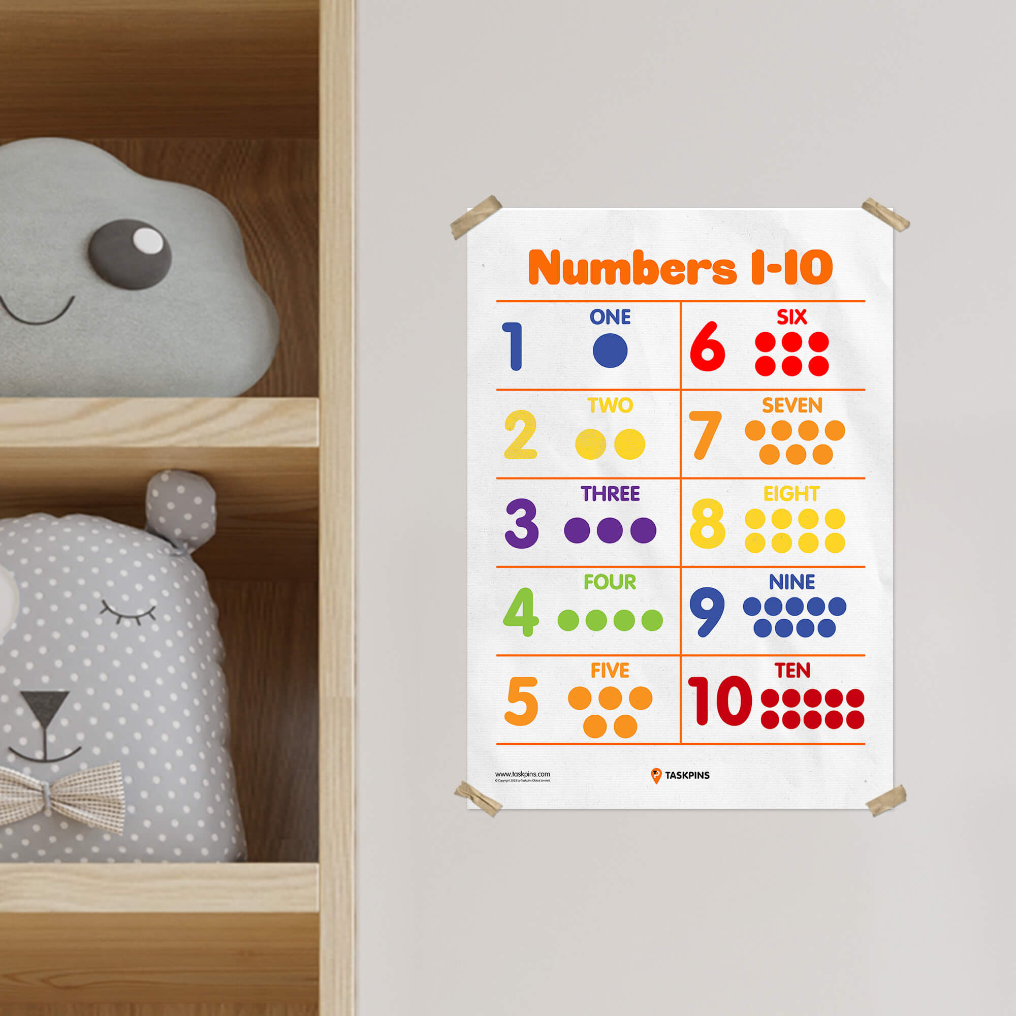 Numbers With Dots For Counting Free Printable poster