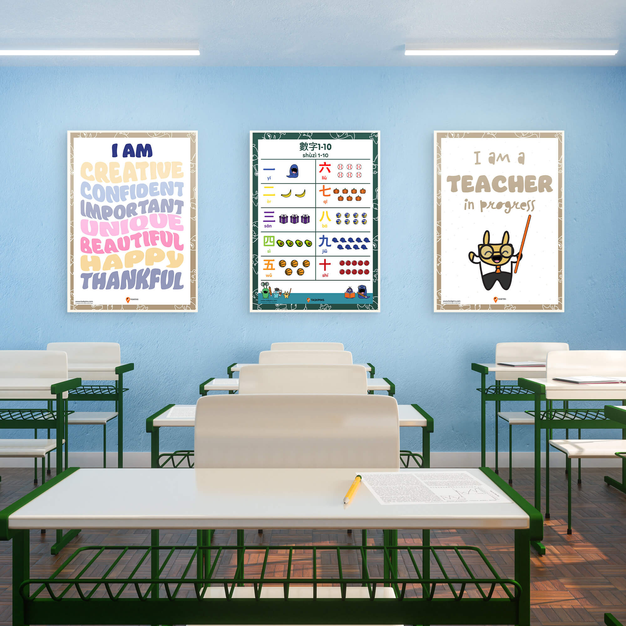 Kids Learning Numbers decor