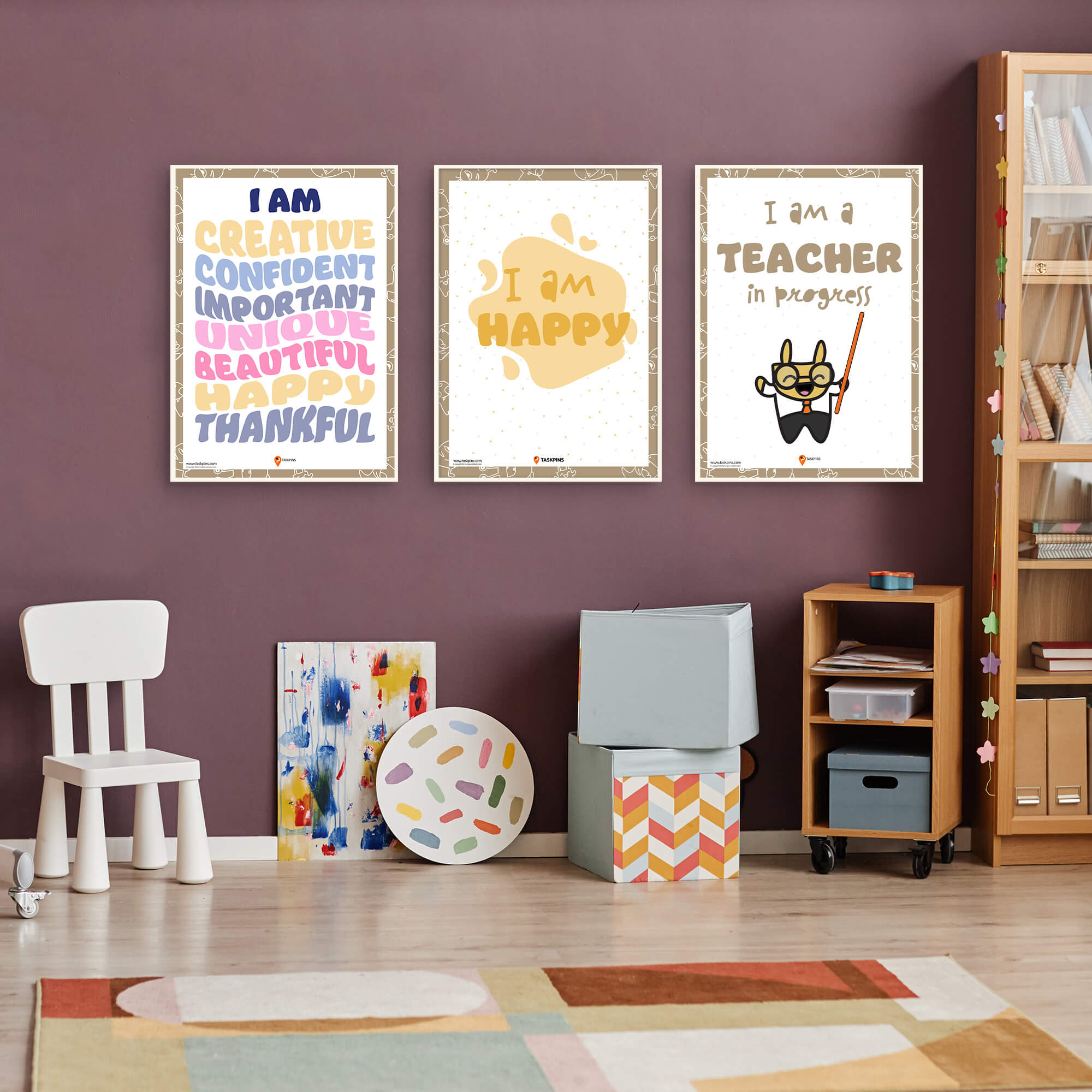 playroom I am Happy Affirmations display